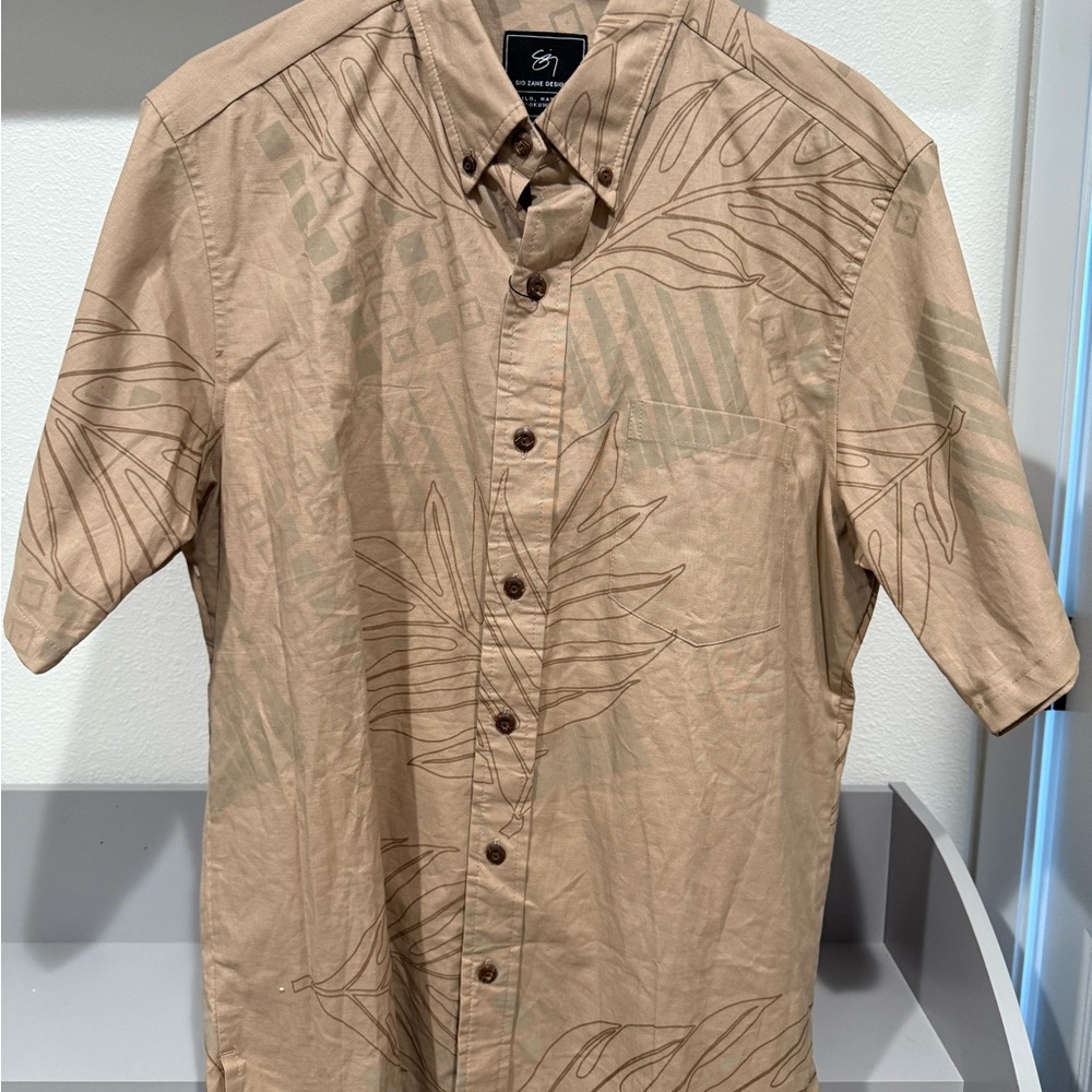 Sig Zane Tan Casual Button Down Shirt